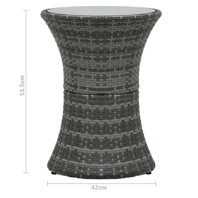 vidaXL Hagesidebord trommeformet grå polyrotting