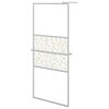 vidaXL Dusjvegg med hylle krom 100x195 cm ESG-glass og aluminium