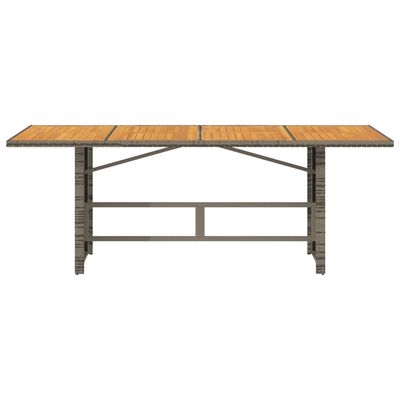 vidaXL Hagebord med topp i akasietre grå 190x80x74 cm polyrotting