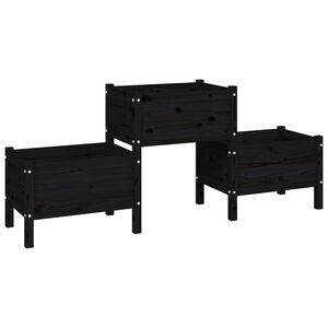 vidaXL Plantekasse svart 178,5x44x75 cm heltre furu