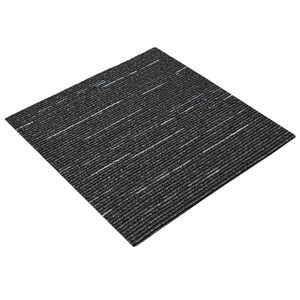 vidaXL Teppeflis Stripete Svart 50 x 50 cm 36 stk. PP og Bitumen