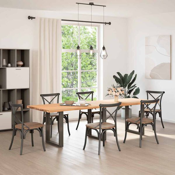 vidaXL Spisebordben U-formet 3 stk naturst&aring;l 70 x (72-73) cm st&aring;l