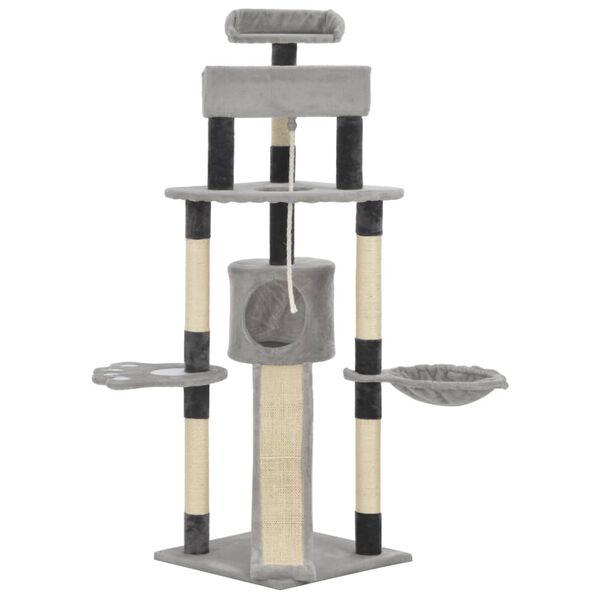 vidaXL Kloretre med klorestenger av sisal gr&aring; 145 cm