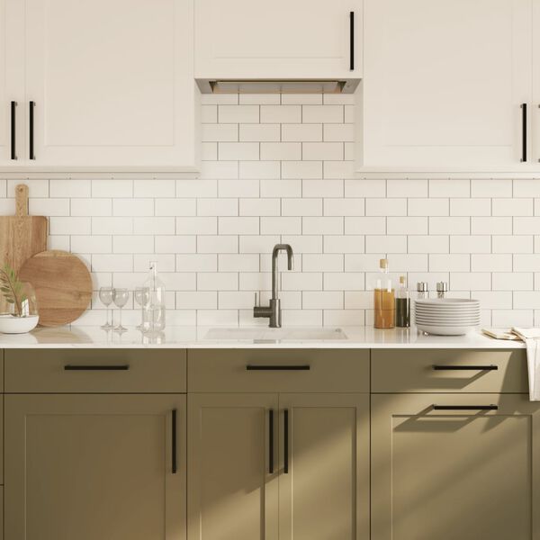 vidaXL Skaphåndtak 10 stk svart 192 mm rustfritt stål