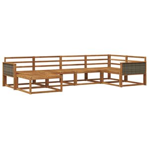 vidaXL Utend&oslash;rs sofa-sett 6 pcs Naturlig Solid akasietre