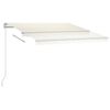 vidaXL Manuell uttrekkbar markise med LED 300x250 cm kremhvit