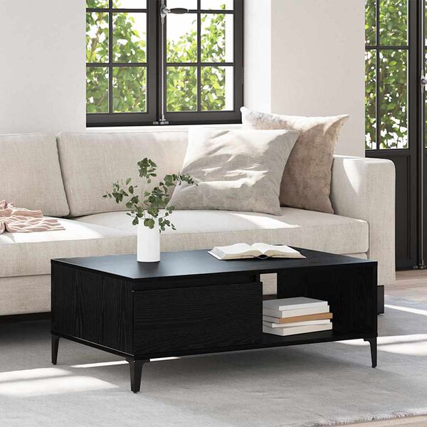 vidaXL Kaffebord Svart eik 90 x 60 x 35 cm Konstruert tre