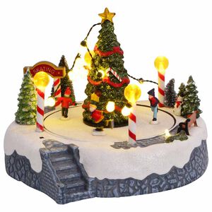 vidaXL Juleby dekorasjon 22 x 21,5 x 17 cm Plast Flerfarget