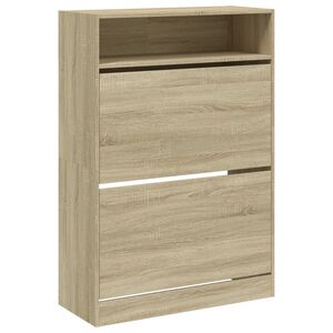 vidaXL Skoskap med 2 vippeskuffer sonoma eik 80x34x116 cm
