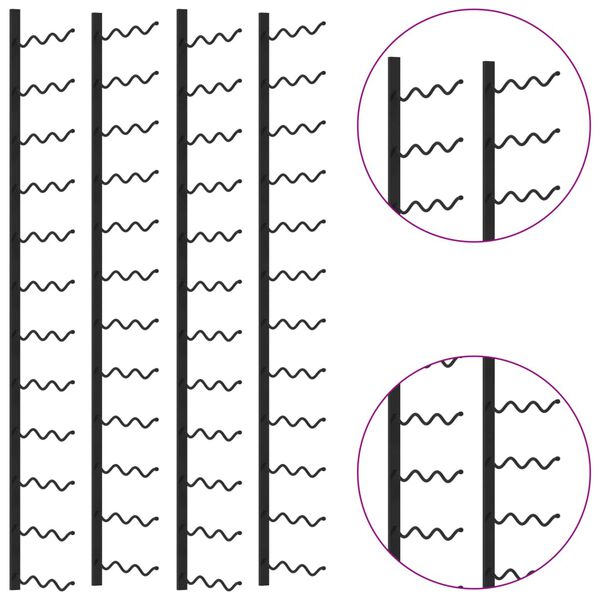 vidaXL Veggmonterte vinstativer for 72 flasker 2 stk svart jern
