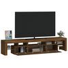 vidaXL TV-benk med LED-lys brun eik 200 x 36,5 x 40 cm