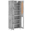 vidaXL Highboard betonggr&aring; 69,5x34x180 cm konstruert tre