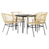 vidaXL Hagespisegruppe 5 deler brun polyrotting glass