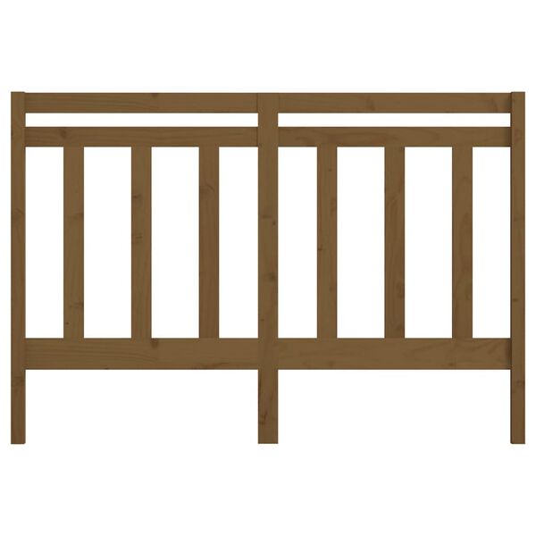 vidaXL Sengegavl honningbrun 126x4x100 cm heltre furu