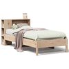 vidaXL Seng med bokhylle uten madrass 75x190 cm heltre furu
