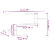 vidaXL Vegghylle sonoma eik 104x15x49 cm konstruert tre