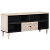 vidaXL TV-skap med skuff Hvit 100 x 33,5 x 46 cm Massiv mango tre