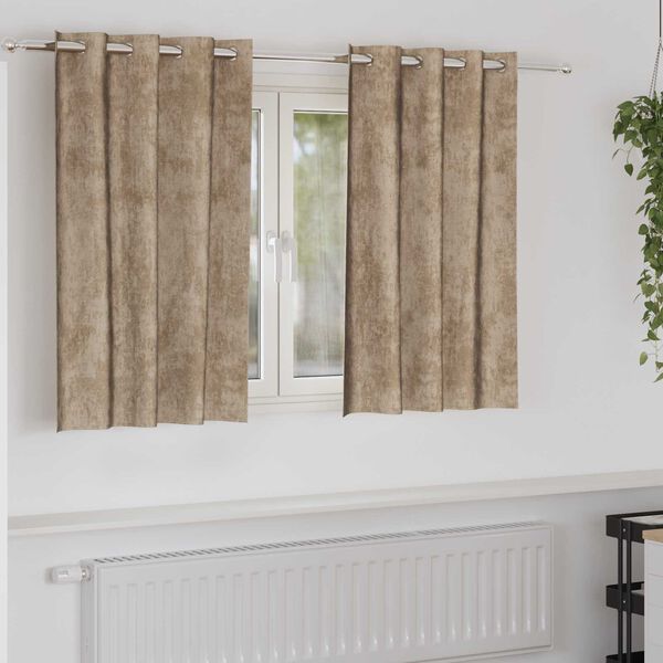 vidaXL Fløyel Gardiner 2 pcs champagne 140 x 140 cm Fløyel