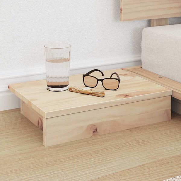 vidaXL Sengestamme med hodegjerde med lagring Brun 90 x 200 cm tre