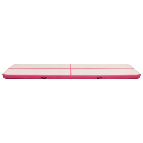 vidaXL Oppbl&aring;sbar gymnastikkmatte med pumpe 700x100x20 cm PVC rosa