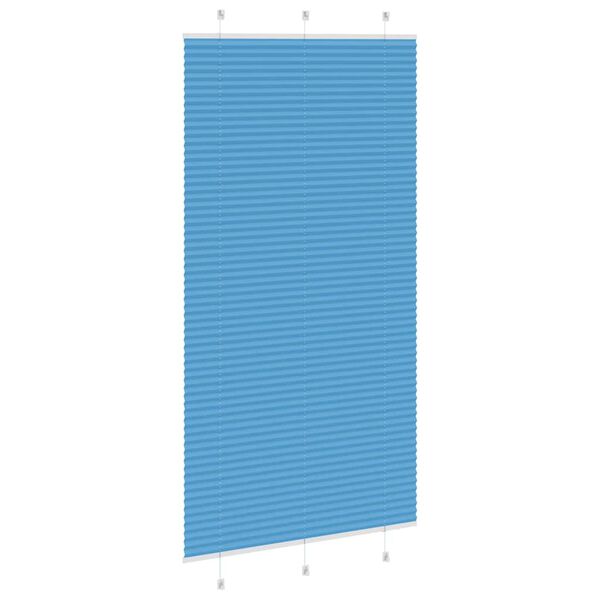 vidaXL Pliss&eacute;gardin Bl&aring; 105x200 cm Stoffbredde 104,4 cm Polyester