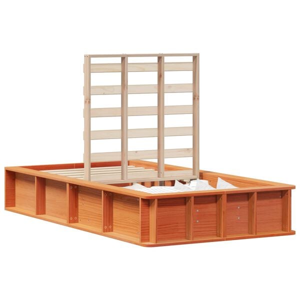 vidaXL Sengestamme Vokset Brun 75 x 190 cm Massiv furu