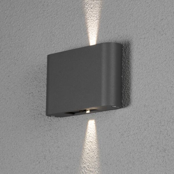 KONSTSMIDE LED-vegglampe Chieri 2x6W antrasitt