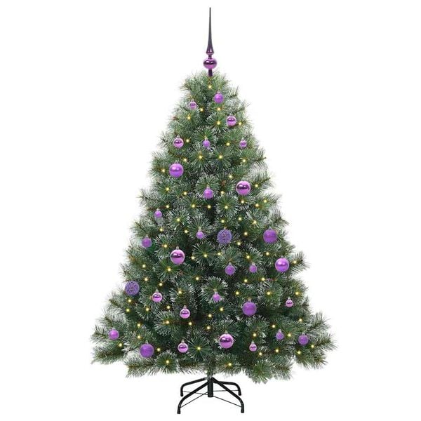 vidaXL Kunstig juletre med 150 LED med stativ gr&oslash;nn 150 cm PE og PVC