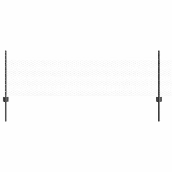 vidaXL Gjerde med stolpe Gr&aring; 0,5 x 10 m St&aring;l og PVC