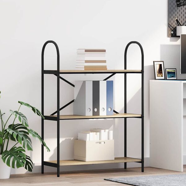 vidaXL Bokhylle Sonoma eik 80 x 30 x 109 cm Konstruert tre