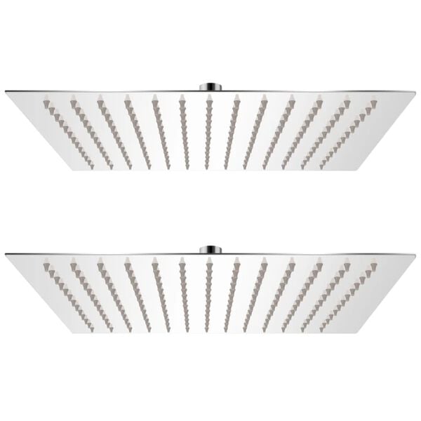 vidaXL Regndusjhode 2 stk rustfritt st&aring;l 30x30 cm