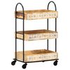 vidaXL Kj&oslash;kkenvogn 3 etasjer 46x30x76 cm heltre mango