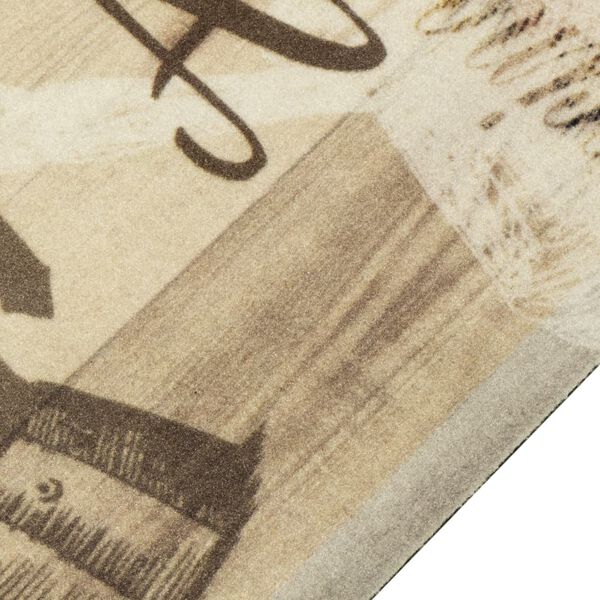 vidaXL Kjøkkenteppe vaskbar Coffee brun 45x150 cm fløyel