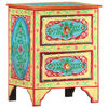 vidaXL H&aring;ndmalt nattbord 40x30x50 cm heltre mango