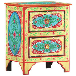 vidaXL H&aring;ndmalt nattbord 40x30x50 cm heltre mango