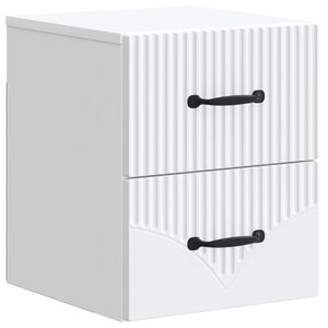 vidaXL Vegghengt Nattbord Hvit 34,5 x 33 x 40 cm Konstruert tre