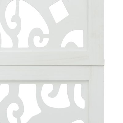 vidaXL Romdeler 3 paneler hvit heltre keisertre