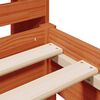 vidaXL Seng med bokhylle uten madrass voksbrun 100x200 cm heltre furu