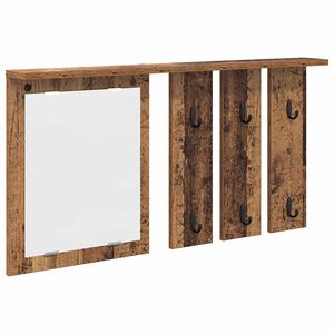 vidaXL Vegghengt kleshenger Veggmontert Gammelt tre 85 x 10 x 45 cm