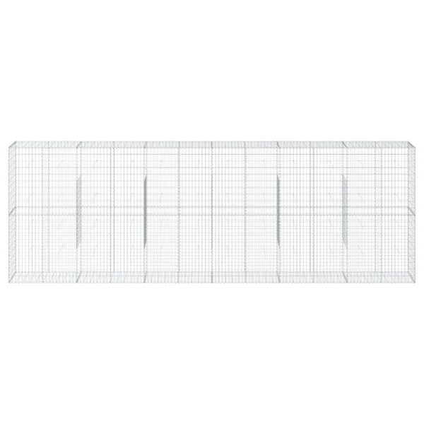 vidaXL Gabionkurv med deksel 600x50x200 cm galvanisert jern