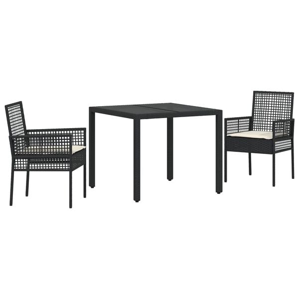 vidaXL Hage Spisegruppe 3 pcs Brun Poly rattan