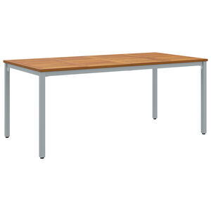 vidaXL Utebord Naturlig og gr&aring; 180 x 90 x 75 cm Solid akasietre