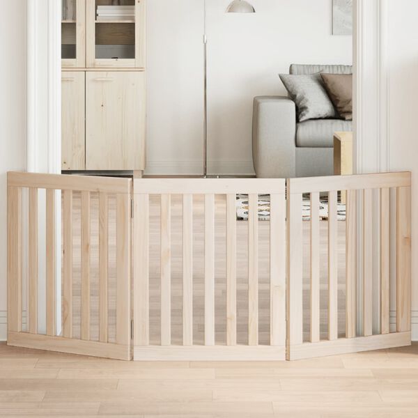 vidaXL Hundegrind sammenleggbar 3 paneler 150 cm poppeltre