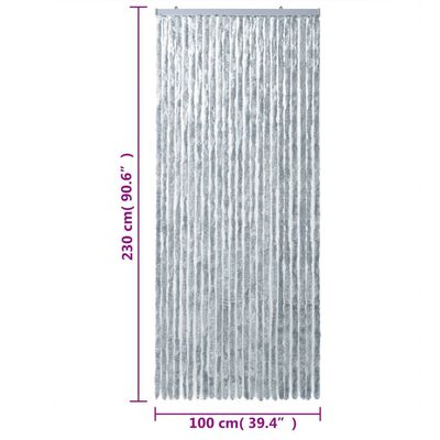 vidaXL Fluegardin hvit og grå 100x230 cm chenille
