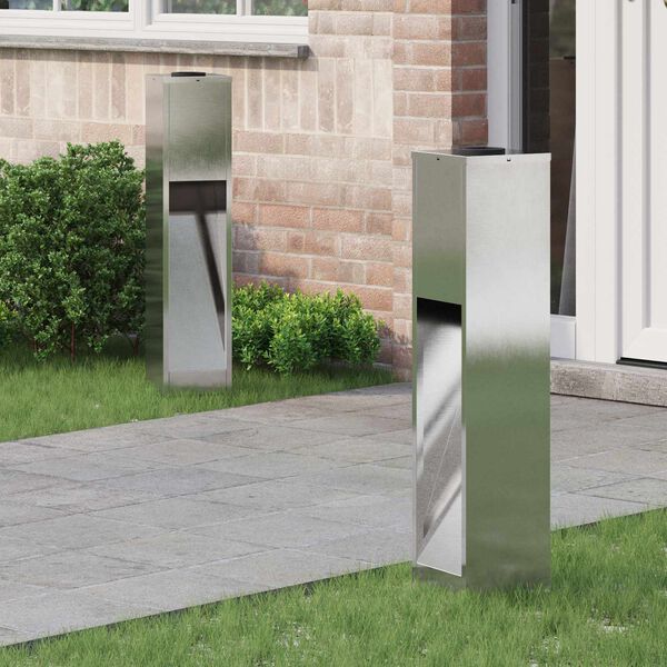 vidaXL Solcelle LED Stibelys 2 pcs s&oslash;lv Rustfritt St&aring;l