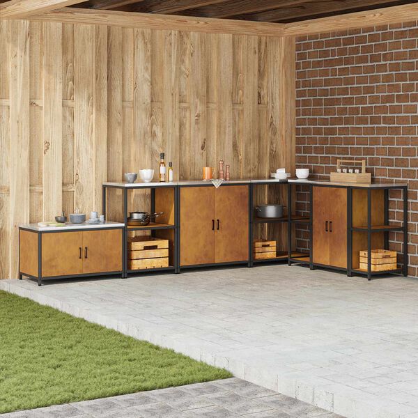 vidaXL Kj&oslash;kkenoppbevaring med hylle Rusten 60 x 50 x 92 cm St&aring;l