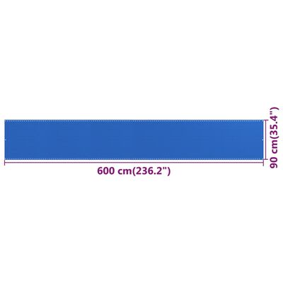 vidaXL Balkongskjerm blå 90x600 cm HDPE