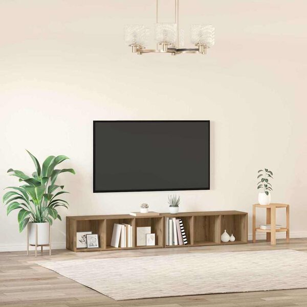 vidaXL TV-benksett 2 pcs Artisan Eik 37 x 35 x 107cm Konstruert tre