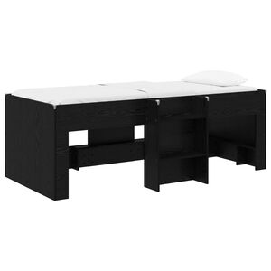 vidaXL Barnas H&oslash;ye Sengramme Svart eik 75 x 190 cm Konstruert tre