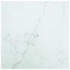 vidaXL Bordplate hvit 70x70 cm 6 mm herdet glass med marmor design